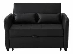 Discount KOMHTOM Sofá cama doble plegable, respaldo ajustable, material PU resistente al agua, Negro