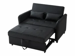Discount KOMHTOM Sofá cama doble plegable, respaldo ajustable, material PU resistente al agua, Negro