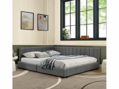 Hauss Spole Sofá cama doble 160x200cm con respaldo alto, somier de láminas, terciopelo