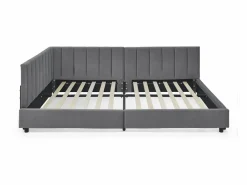 Hauss Spole Sofá cama doble 160x200cm con respaldo alto, somier de láminas, terciopelo