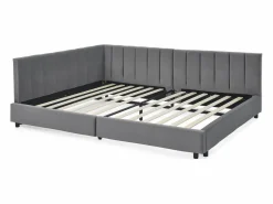 Hauss Spole Sofá cama doble 160x200cm con respaldo alto, somier de láminas, terciopelo