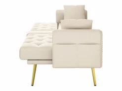 Sofá cama Espuma alta densidad Cojines lumbares Diseño elegante Terciopelo (Sin colchón)