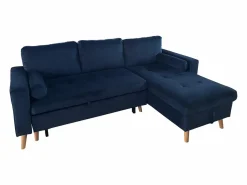 New Sofá cama esquinero de 3 plazas JAMES en terciopelo Sofá Vintage