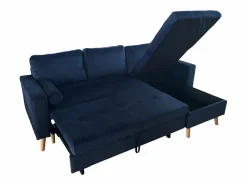 New Sofá cama esquinero de 3 plazas JAMES en terciopelo Sofá Vintage