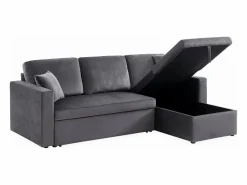 Clearance Sweeek Sofá cama esquinero reversible de 3 plazas oscuro Gris