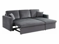 Clearance Sweeek Sofá cama esquinero reversible de 3 plazas oscuro Gris