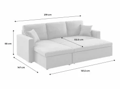 Clearance Sweeek Sofá cama esquinero reversible de 3 plazas oscuro Gris