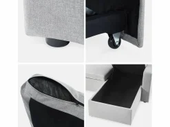 Hot Sweeek Sofá cama esquinero reversible de 3 plaza Gris claro