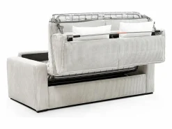Vente-unique Sofá cama Express convertible en pana , cama de láminas de 160 cm, 16 cm de grosor, MONDOVI