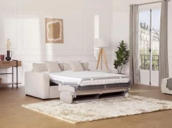 Vente-unique Sofá cama Express en pana , superficie de descanso de 160 cm, colchón de 16 cm, MONDOVI