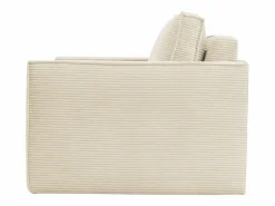 Vente-unique Sofá cama exprés AMELIA de 3 plazas en pana - Superficie de descanso de 140 cm - Colchón viscoelástico de 13 cm