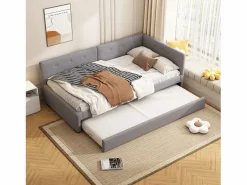Merax Sofá cama extraíble - 90 x 200 cm + 90 x 190 cm - con cabecero - terciopelo -