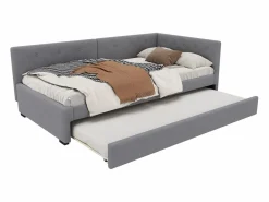 Merax Sofá cama extraíble - 90 x 200 cm + 90 x 190 cm - con cabecero - terciopelo -