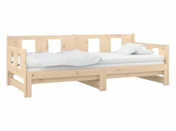 Discount Clicnbuy Sofá cama extraíble madera maciza de pino 2x(80x200) cm Marru00f3n