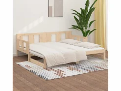 Discount Clicnbuy Sofá cama extraíble madera maciza de pino 2x(80x200) cm Marru00f3n