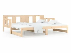 Discount Clicnbuy Sofá cama extraíble madera maciza de pino 2x(80x200) cm Marru00f3n
