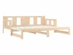 Discount Clicnbuy Sofá cama extraíble madera maciza de pino 2x(80x200) cm Marru00f3n