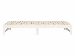 Clearance Clicnbuy Sofá cama extraíble madera maciza de pino 2x(75x190) cm Blanco