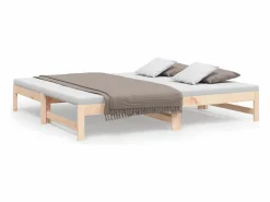 Clicnbuy Sofá cama extraíble madera maciza de pino 2x(90x190) cm