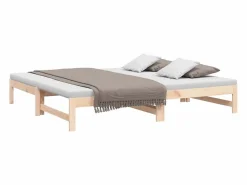 Clicnbuy Sofá cama extraíble madera maciza de pino 2x(90x190) cm