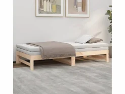 Clicnbuy Sofá cama extraíble madera maciza de pino 2x(90x190) cm
