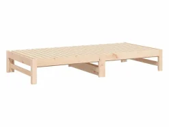 Clicnbuy Sofá cama extraíble madera maciza de pino 2x(90x190) cm