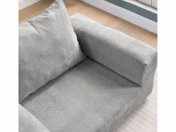 Discount Sofá cama futón comprimible, sillón cama versátil con cojines. Gris claro