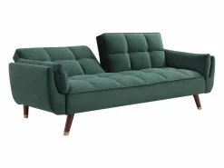 Vente-unique Sofá cama GULCAN de 3 plazas con mecanismo clic-clac en terciopelo
