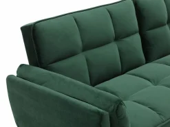 Vente-unique Sofá cama GULCAN de 3 plazas con mecanismo clic-clac en terciopelo