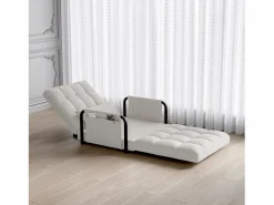 Discount Sofá cama individual convertible - Terciopelo - Sillón y respaldo ajustables en 5 posiciones - Sofá Vintage