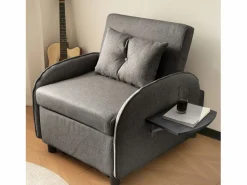 Best Sofá cama individual extraíble multifuncional: con función de cama, sillón y sillón, sofá cama ajustable en tres posiciones, mesas de té plegables Sillón Cama