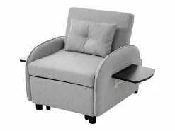 Clearance Sofá cama individual extraíble multifuncional: con función de cama, sillón y sillón, sofá cama ajustable en tres posiciones, mesas de té plegables Gris