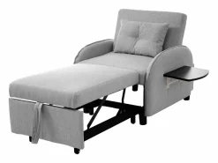 Clearance Sofá cama individual extraíble multifuncional: con función de cama, sillón y sillón, sofá cama ajustable en tres posiciones, mesas de té plegables Gris