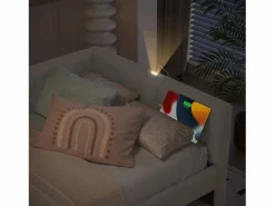Outlet Sofá cama infantil - 90 x 200 cm + 90 x 190 cm - con lámpara de noche + USB - terciopelo - rosa Cama Diván|Cama Nido