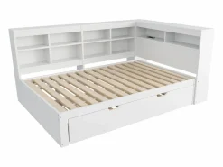 Best Sofá cama infantil de 140 x 200 cm con cama nido de 90 x 190 cm - con puerto USB y amplio espacio de almacenamiento - madera - Cama Diván