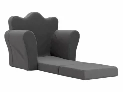Best Sofá cama infantil felpa suave ES218927 Gris antracita