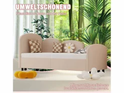 Best Merax Sofá cama infantil tapizado - 90 x 200 cm - con cajón de almacenaje - en terciopelo - Rosa