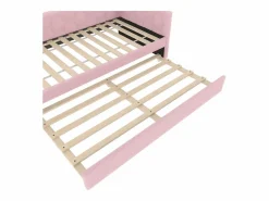 Hauss Spole Sofá cama infantil 90x200 cm con cama nido 80x180 cm, terciopelo , sin colchón