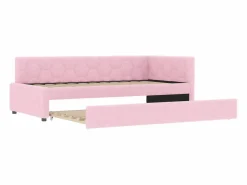 Hauss Spole Sofá cama infantil 90x200 cm con cama nido 80x180 cm, terciopelo , sin colchón
