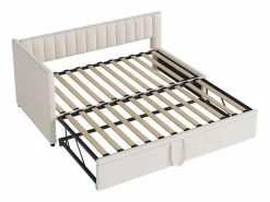 Online Sofá cama infantil 90/180x200cm en terciopelo convertible, con respaldo y cabecero acolchados, sin colchón Cama Nido
