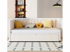 Online Sofá cama infantil 90/180x200cm en terciopelo convertible, con respaldo y cabecero acolchados, sin colchón Cama Nido