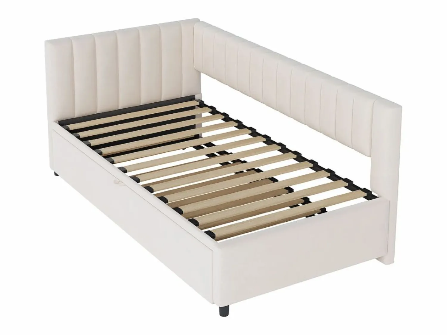 Online Sofá cama infantil 90/180x200cm en terciopelo convertible, con respaldo y cabecero acolchados, sin colchón Cama Nido