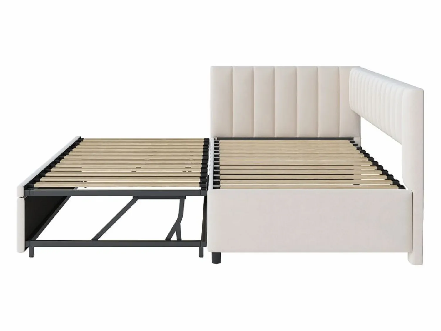 Online Sofá cama infantil 90/180x200cm en terciopelo convertible, con respaldo y cabecero acolchados, sin colchón Cama Nido
