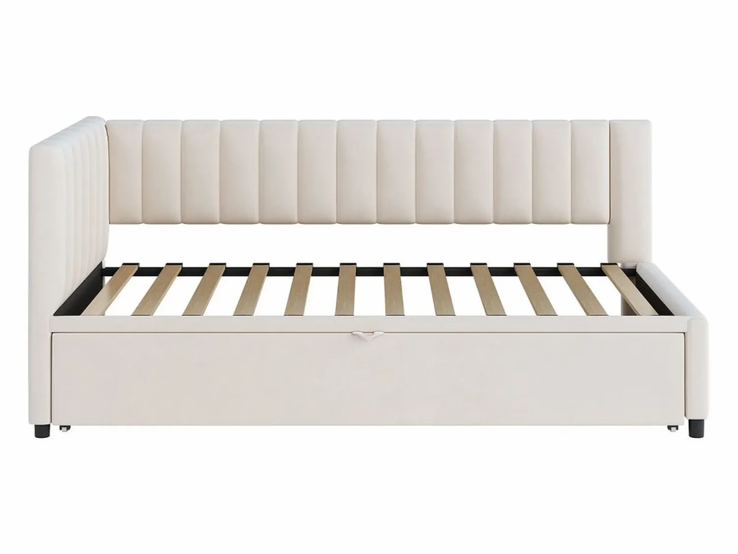 Online Sofá cama infantil 90/180x200cm en terciopelo convertible, con respaldo y cabecero acolchados, sin colchón Cama Nido