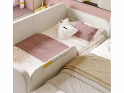 Sale ModernLuxe Sofá cama infantil 90x200 cm de terciopelo - con 2 cajones - 3 pequeños bolsillos de almacenamiento - (sin colchón) Blanco