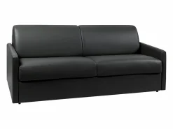 Online Vente-unique Sofá cama italiano 4p 14 cm piel sintética CALIFE Negro