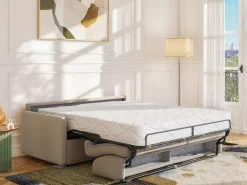 Vente-unique Sofá cama italiano 2p 22 cm tela - Color Gris CALIFE