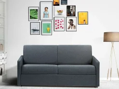 Vente-unique Sofá cama italiano 2p 18 cm tela - Color Gris CALIFE