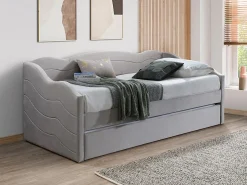 Vente-unique Sofá cama LENVIA 2 x 90 x 190 cm en terciopelo color