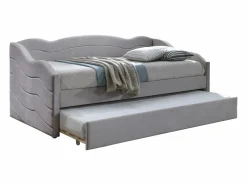 Vente-unique Sofá cama LENVIA 2 x 90 x 190 cm en terciopelo color